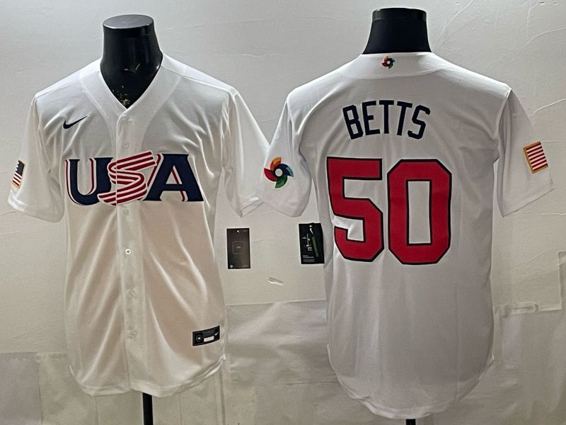 Men 2026 World Cub USA #50 Betts White Nike MLB Jersey style 09->more jerseys->MLB Jersey